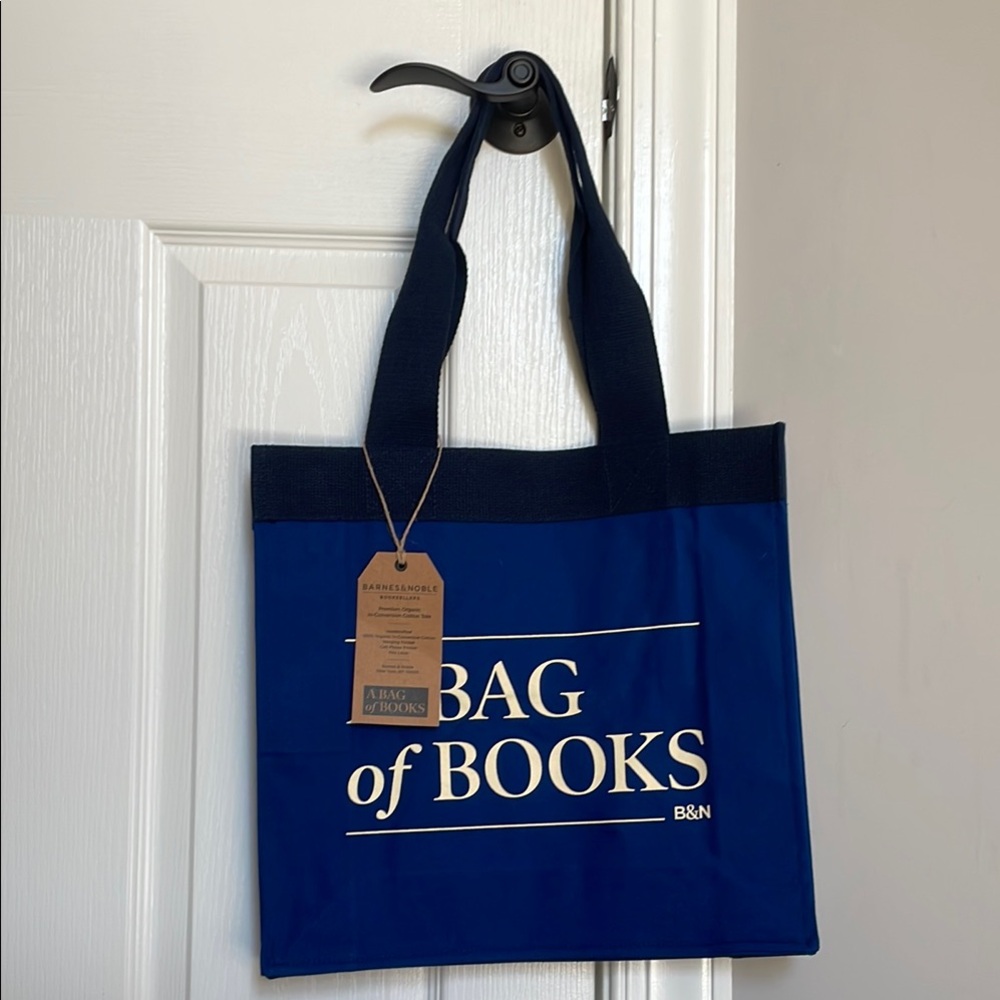 Barnes & Noble A Bag of Books Blue Canvas Tote Bag